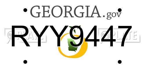 RYY9447 Georgia License Plate