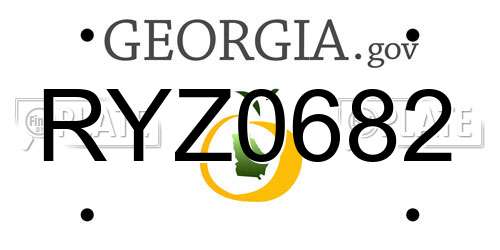 RYZ0682 Georgia License Plate