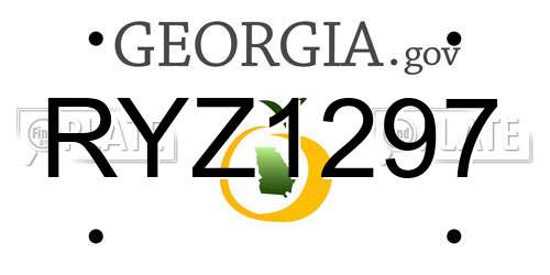 RYZ1297 Georgia License Plate