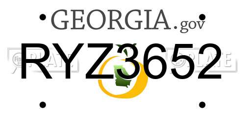 RYZ3652 Georgia License Plate