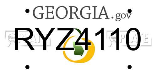 RYZ4110 Georgia License Plate