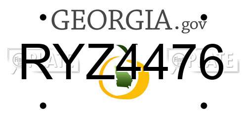 RYZ4476 Georgia License Plate