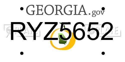 RYZ5652 Georgia License Plate