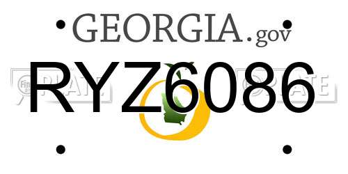 RYZ6086 Georgia License Plate