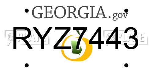 RYZ7443 Georgia License Plate