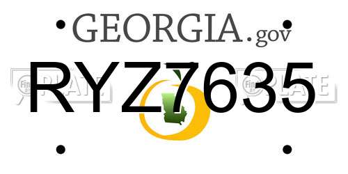 RYZ7635 Georgia License Plate