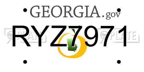 RYZ7971 Georgia License Plate