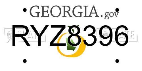 RYZ8396 Georgia License Plate