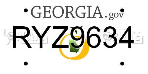 RYZ9634 Georgia License Plate