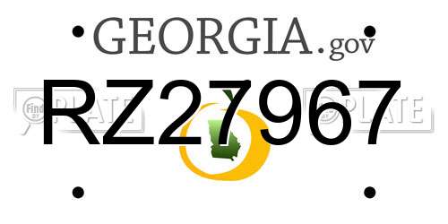 RZ27967 Georgia License Plate