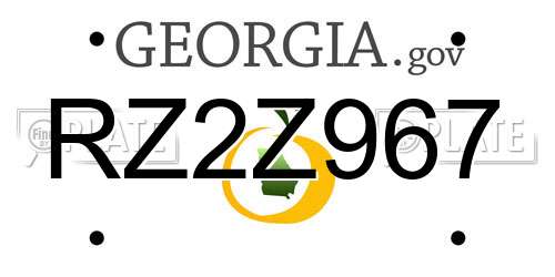 RZ2Z967 Georgia License Plate
