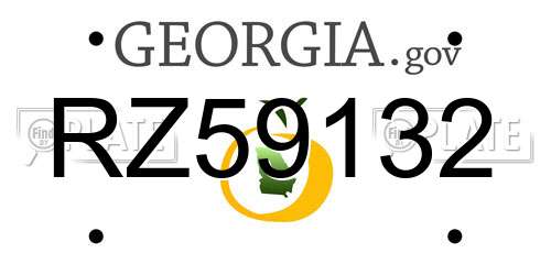 RZ59132 Georgia License Plate