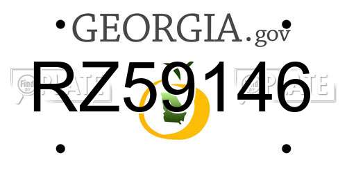 RZ59146 Georgia License Plate