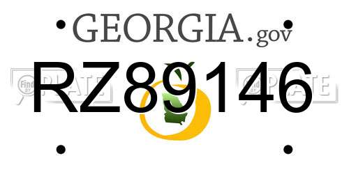 RZ89146 Georgia License Plate