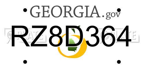 RZ8D364 Georgia License Plate