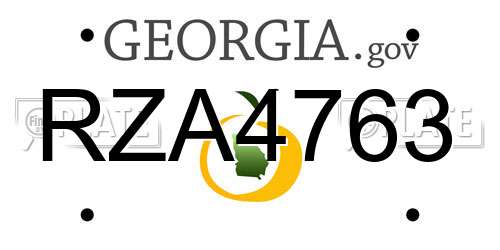 RZA4763 Georgia License Plate