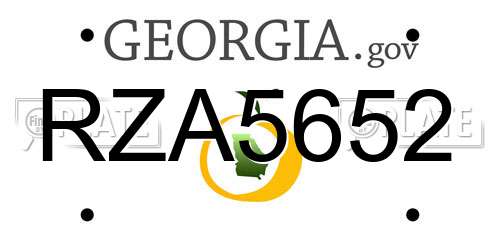 RZA5652 Georgia License Plate