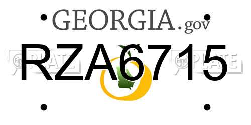 RZA6715 Georgia License Plate