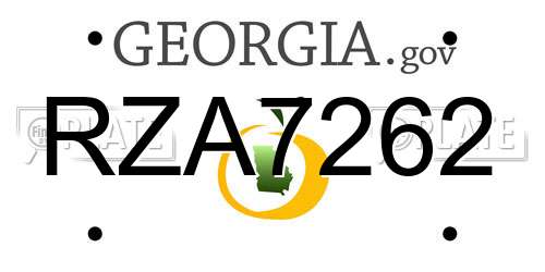 RZA7262 Georgia License Plate