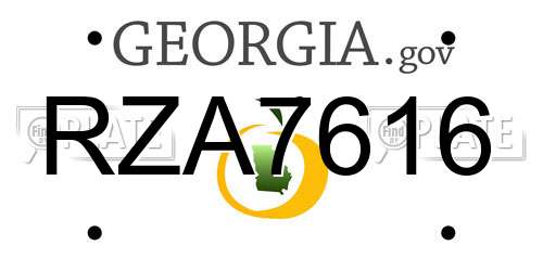 RZA7616 Georgia License Plate
