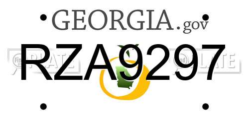 RZA9297 Georgia License Plate