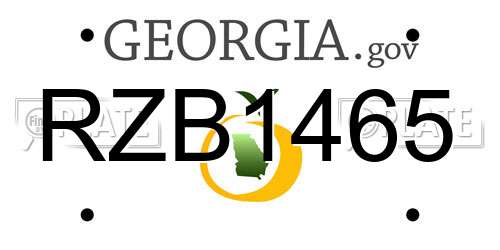 RZB1465 Georgia License Plate