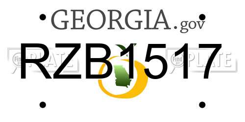 RZB1517 Georgia License Plate