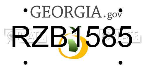 RZB1585 Georgia License Plate