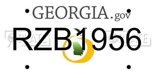 RZB1956 Georgia License Plate