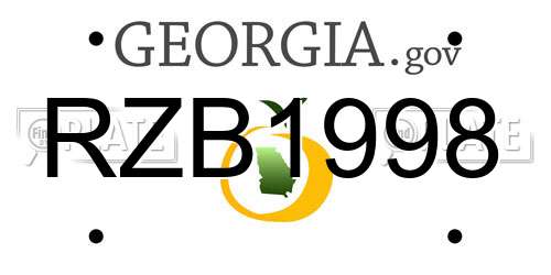 RZB1998 Georgia License Plate