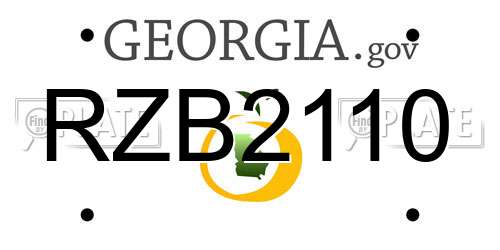 RZB2110 Georgia License Plate