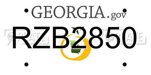 RZB2850 Georgia License Plate