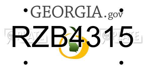 RZB4315 Georgia License Plate