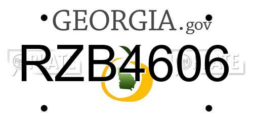 RZB4606 Georgia License Plate