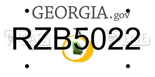 RZB5022 Georgia License Plate