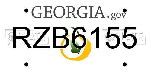 RZB6155 Georgia License Plate