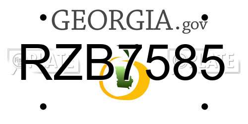 RZB7585 Georgia License Plate