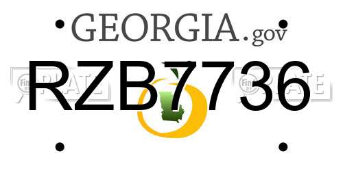 RZB7736 Georgia License Plate