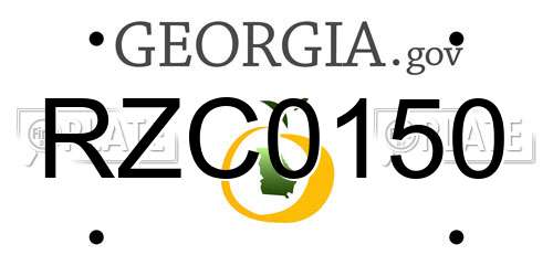 RZC0150 Georgia License Plate