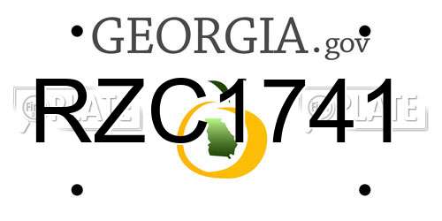 RZC1741 Georgia License Plate