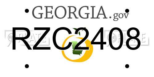 RZC2408 Georgia License Plate