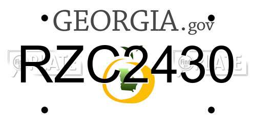 RZC2430 Georgia License Plate