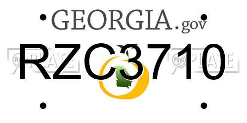 RZC3710 Georgia License Plate