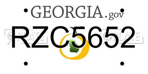 RZC5652 Georgia License Plate