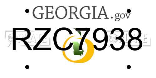 RZC7938 Georgia License Plate