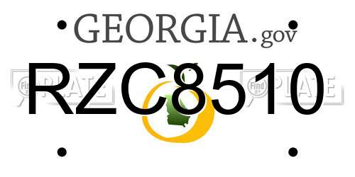 RZC8510 Georgia License Plate
