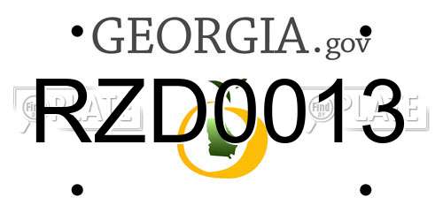 RZD0013 Georgia License Plate