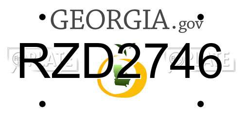 RZD2746 Georgia License Plate