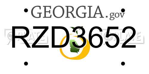 RZD3652 Georgia License Plate