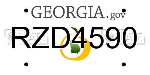 RZD4590 Georgia License Plate